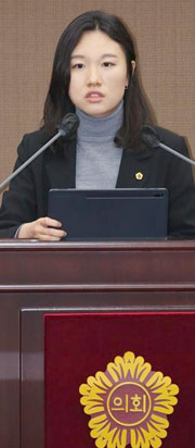 이소라 서울시의원이 5분자유발언을 하고 있다.